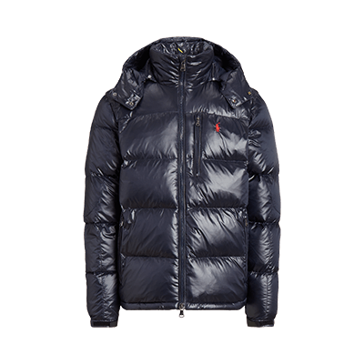Zip-up puffer jacket.